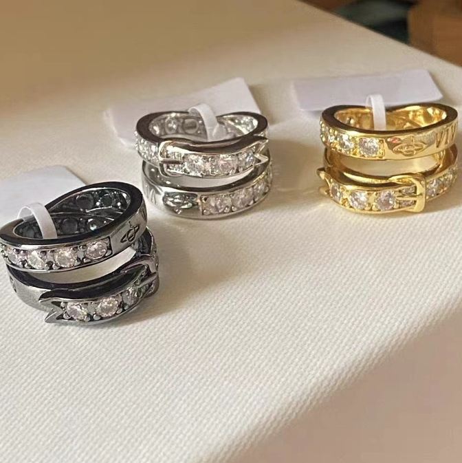 Designer Cross Planet Ring Women Delicate Zircon Ring Luxury Pure 925 Silver Ring Designer Premium Sense Ring for Ladies wedding party Holiday jewelry gift