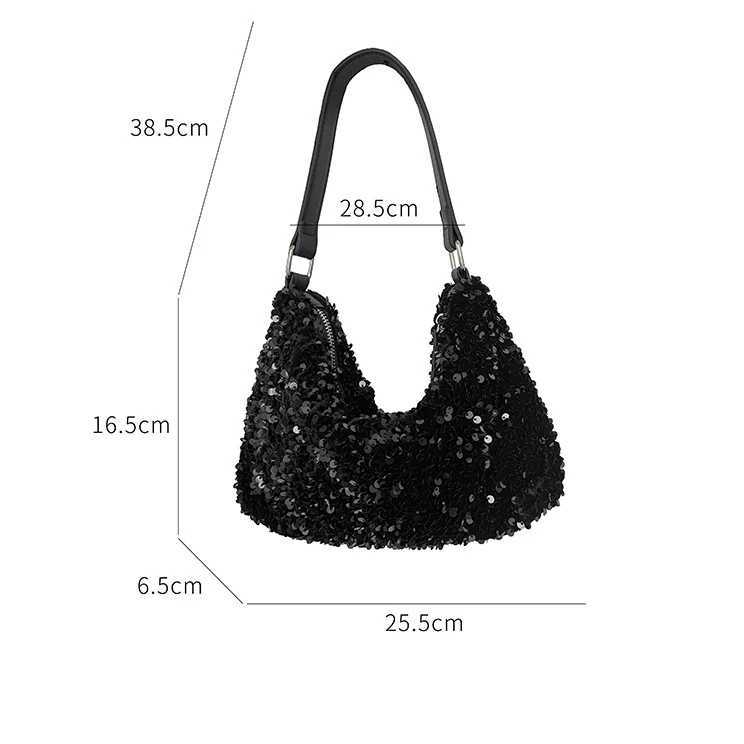 New Arrival LEFTSIDE Small Sequins Underarm Bags for Women Designer Korean Fashion Evening Party Handbags and Purses Trend Shoulder Bag T250227