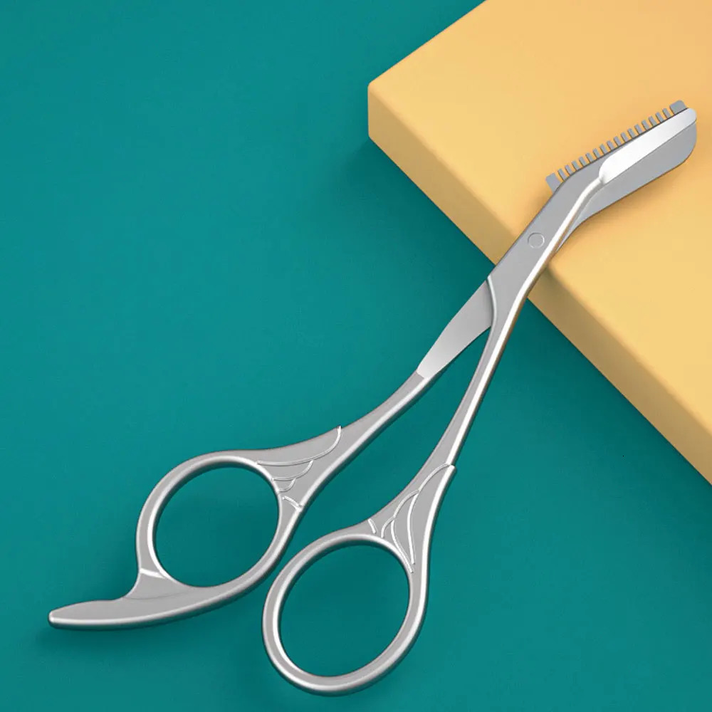 Stainless Steel Eyebrow Trimmer Scissor Beauty Products for Women Eyebrow Scissors with Comb Eyebrow Shaver Makeup Tools 250224