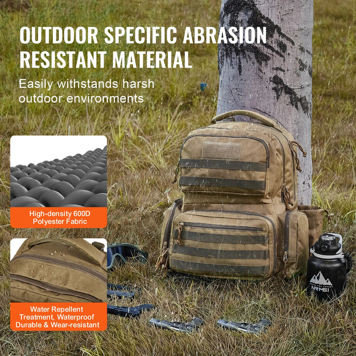 Ship from U.S. VEVOR Tactical Range Backpack 2/6 Pistols Gun Backpack with Independent Pistol Bags 6/10 Magazines Pistol Backpack for Outdoor 250227FB