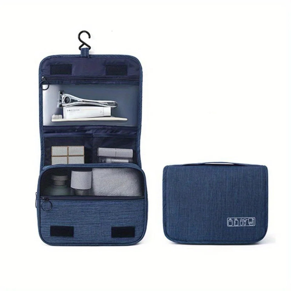 Ship from US Large Capacity Cosmetic Travel Bag With Durable Handle Portable Hanging Toiletry Foldable Dry Wet Separation Household O 250227FBB