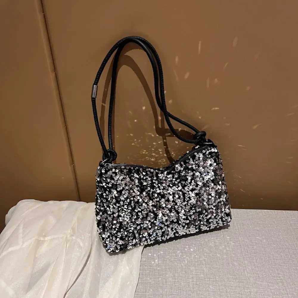 New Arrival Fashion solid color sequin cross body bag Korean style phone bag sequin shoulder bag handbag T250227