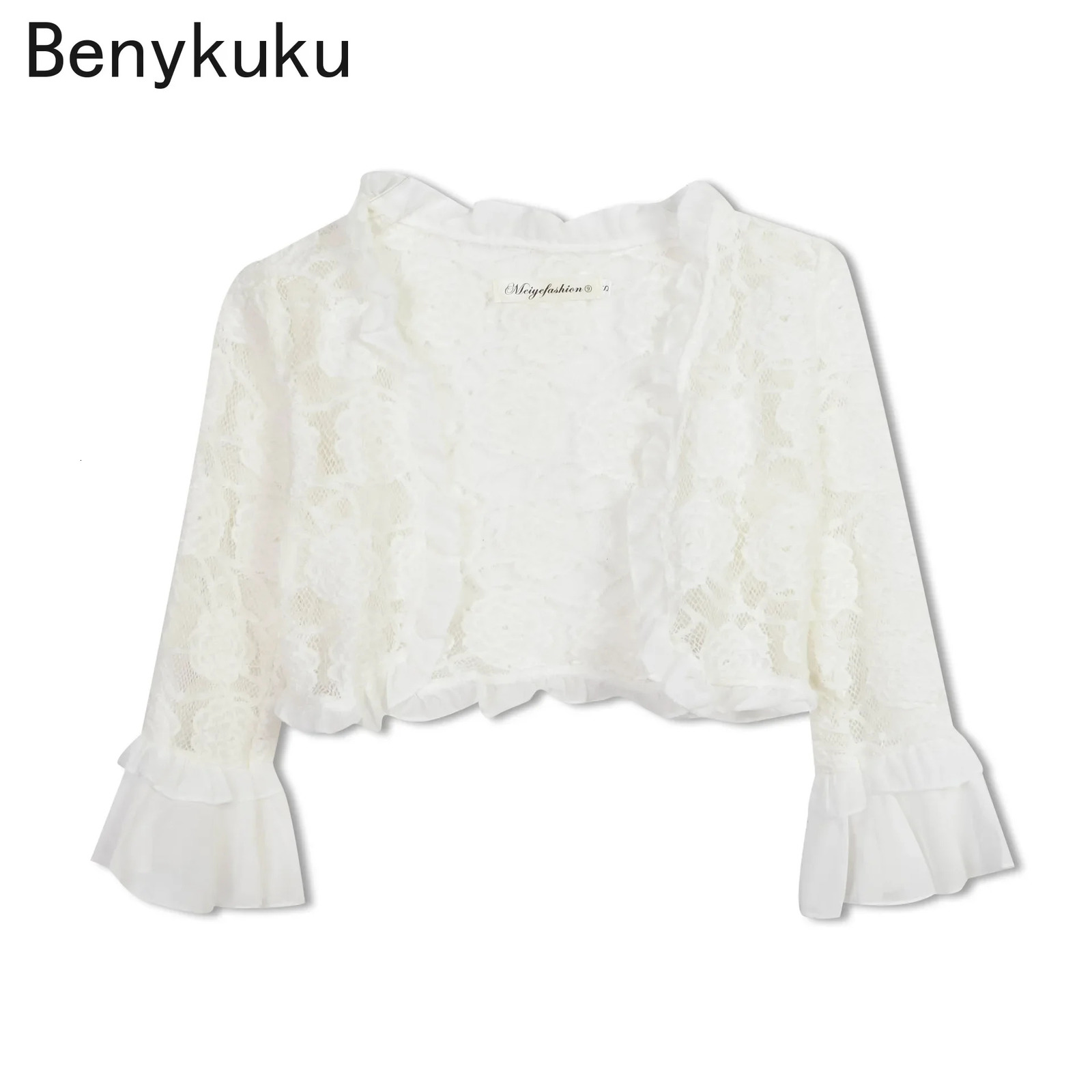 Sweet Pink Lace Bolero Shrugs for Party Dress Summer Women Clothes Flare Sleeve Elegant Cardigan Top Shawls Basic Coat Jackets 250227