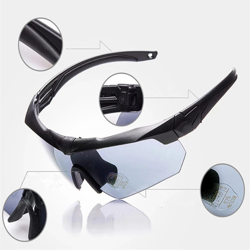 Outdoor Tactical Goggles Shooting Cs Riding Mountaineering Polarized Lenses Safety Glasses Training Bulletproof Glasses 250224