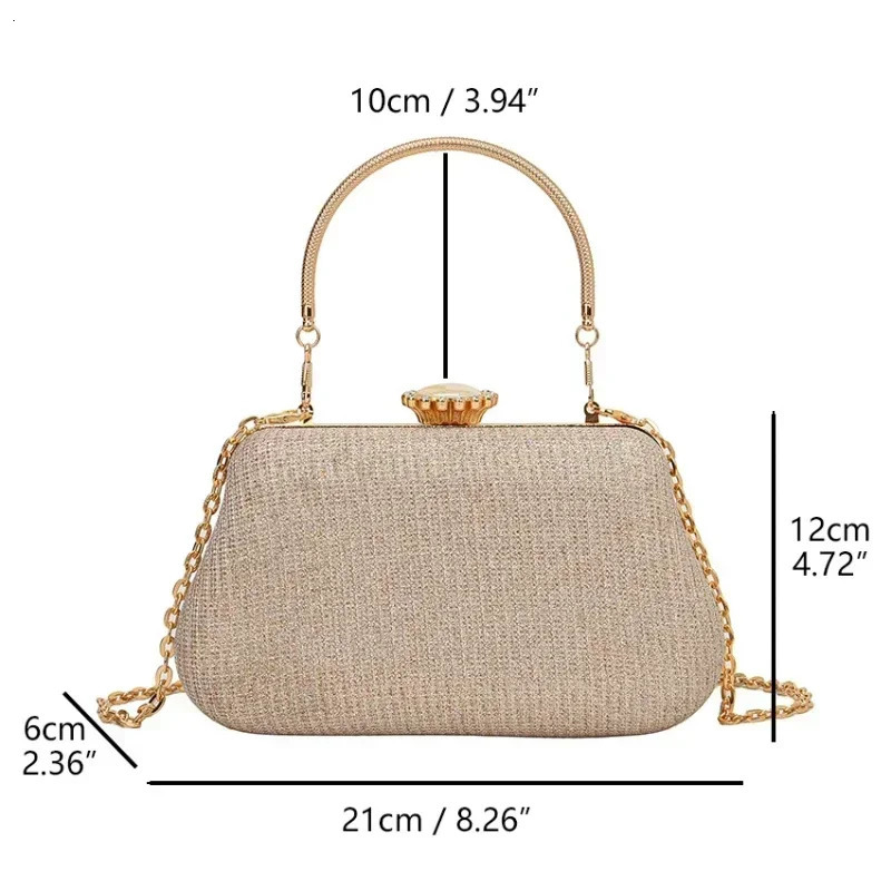 y n Womens Evening Bag Party Banquet Flash Wedding Clutch Handbag Shoulder Chain Bolsas 250226
