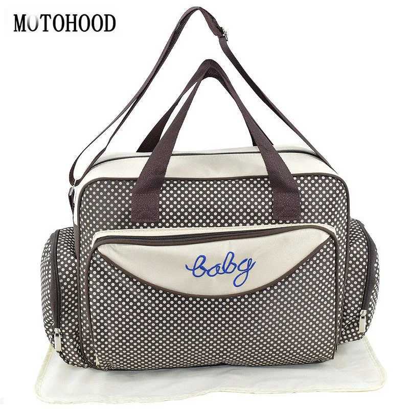 Diaper Bags MOTOHOOD Baby Diaper Bag Organizer Baby Care Carriage Bag For Stroller Fashion Dot Multifunction Baby Bags For Mom 45*15*30cm Y250227D3PD