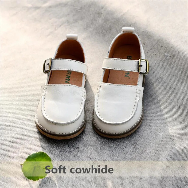 Kids Shoes Princess Girls School Children Genuine Leather Party Dress Flat Little Dance Baby Casual Sneaker 250225