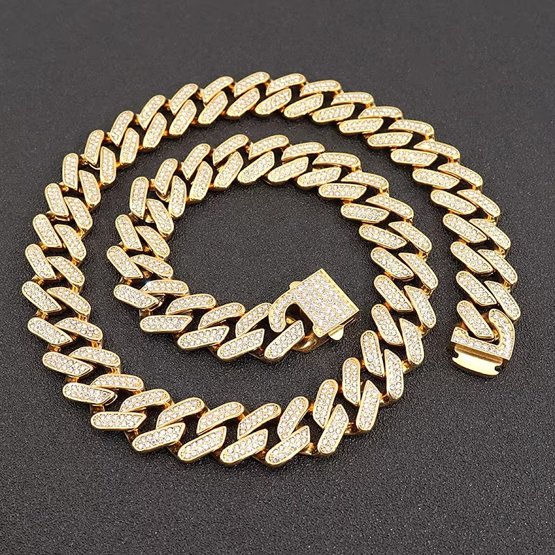 Stainless Steel Franco Wholesale Hip Hop Bg 14k Gold Moissanite Cuban k Chain Necklace for Men Women