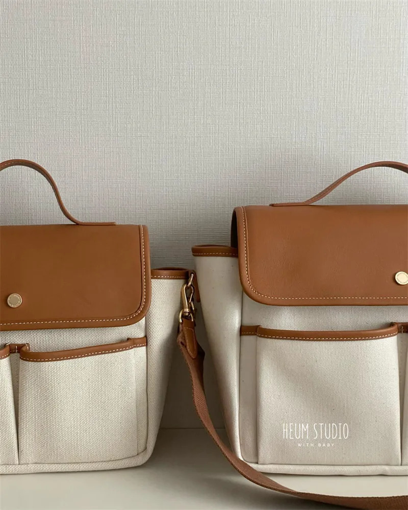 Canvas Mommy Bag for Stroller Mom Handbags Baby Diaper Bag Korean Maternity Bag Mother Kids Hospital Travel Woman Bags 250227