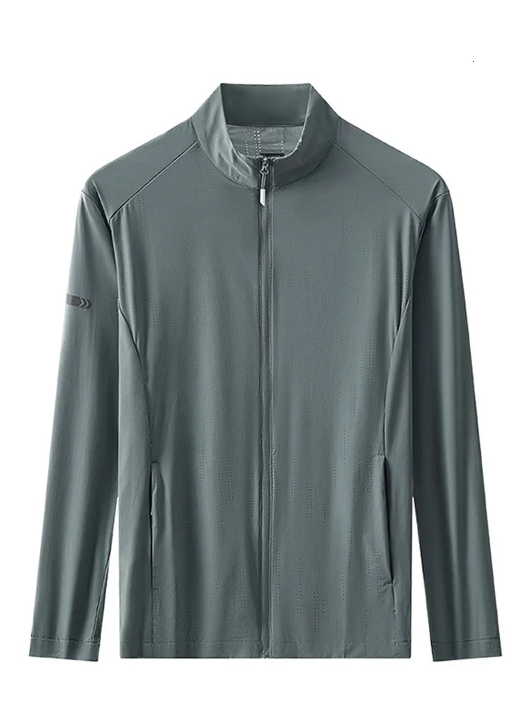 Summer UPF 40 UV Proof Men Skin Coats Stand Collar Breathable Light Thin Cool Sunscreen Clothing Casual Jackets Plus Size 8XL 250225