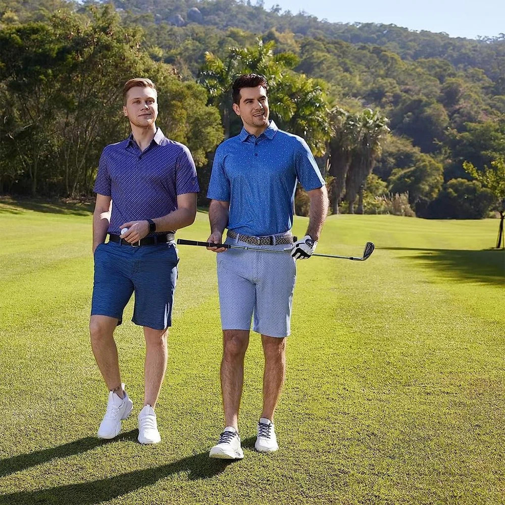 Golf T-shirt short sleeved polo shirt quick drying fashion mens T-shirt golf tennis outdoor sports shirt 250225