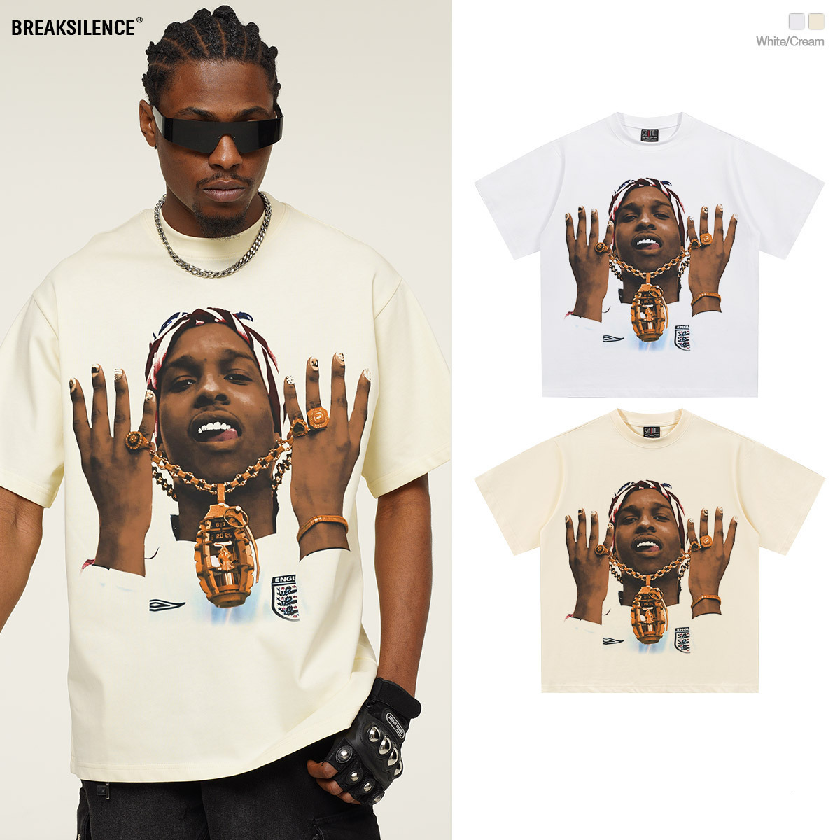Asaprocky Fashion Brand Pure Cotton T-shirt With American Print, Men's Short Sleeved Designer Trend, Versatile And Free Shipping For Summer 2025