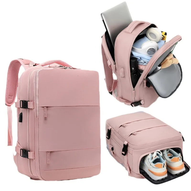 35L multifunctional waterproof mummy backpack travel bag shoulder bag USB charging laptop backpack with shoe pocket 250227