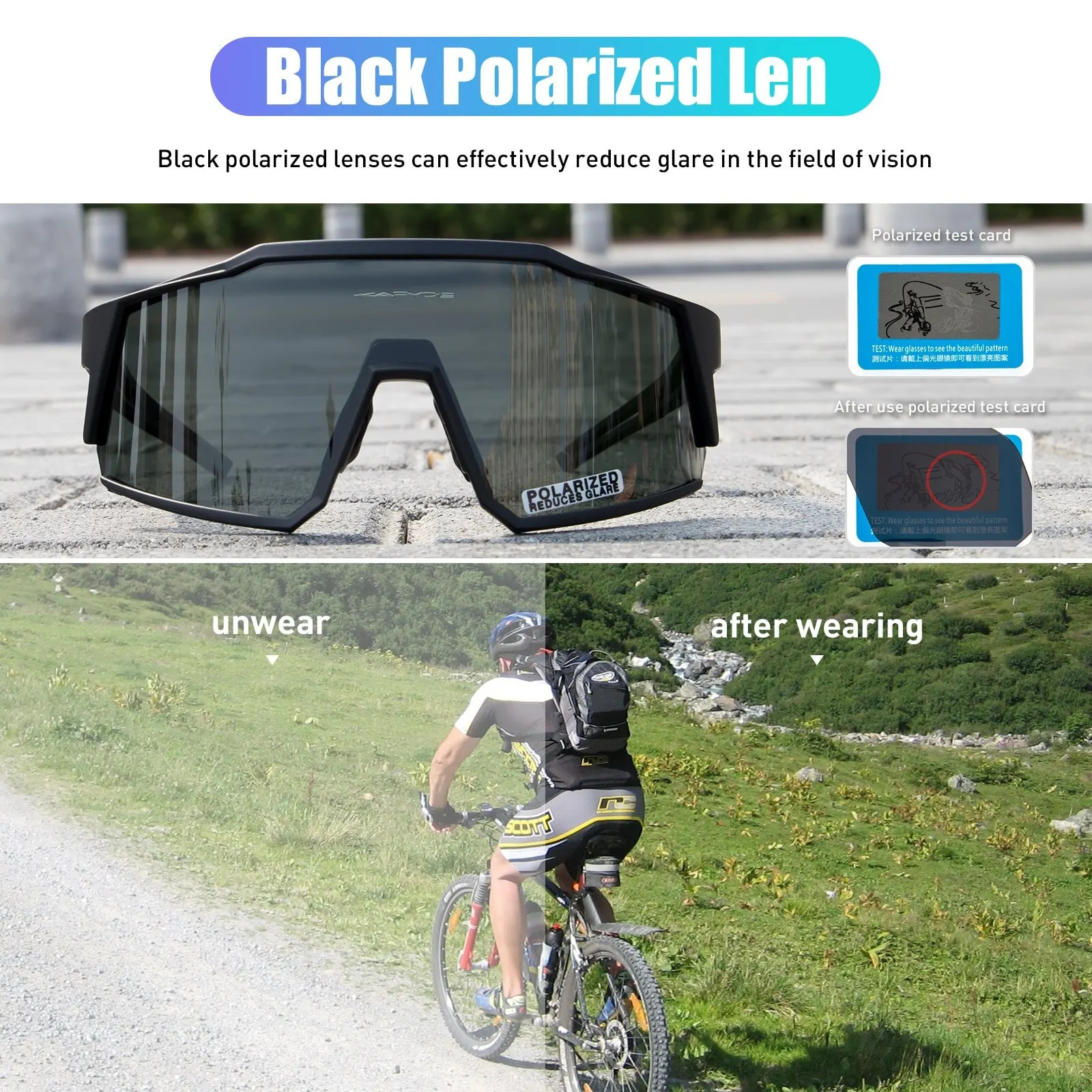 Kapvoe Cycling Glasses Polarized Road Bike Glasses UV400 Protection Sunglasses Ultra Light Sport Eyewear Equipment 250221