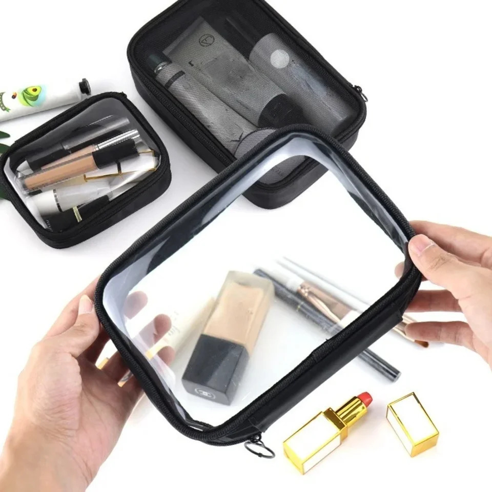 Ship from US Waterproof Transparent Cosmetic Bath Bags Kit Women Make Case Travel Zipper Clear Makeup Beauty Wash Organizer 250227FBB