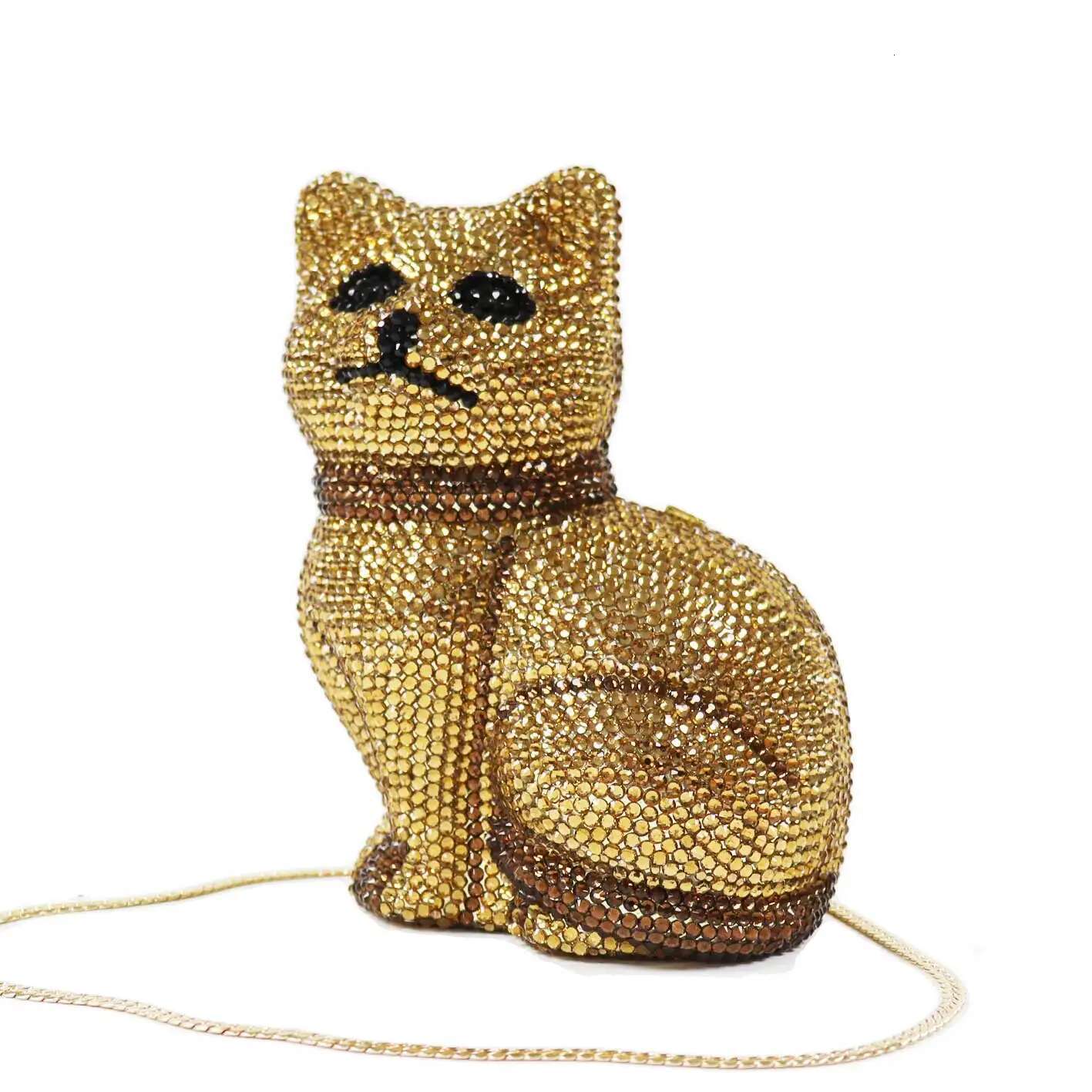 Pink Cat Animal Crystal Evening Bags Customized color Dia Party Prom Purse Wedding Bridal banquet Handbags p10
