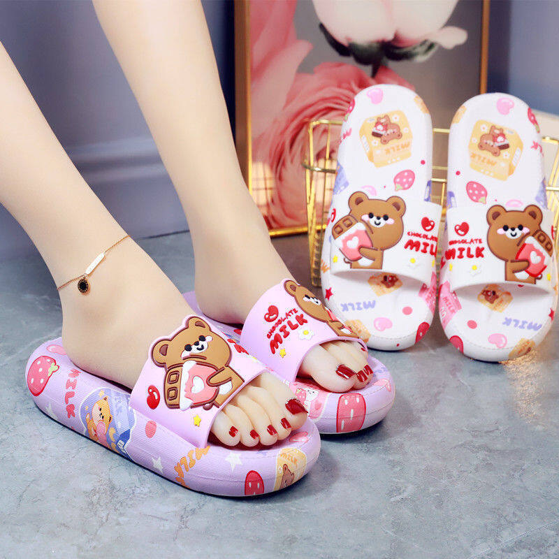 KKJ MALL Blonhe On Sale Flat Wedge Slippers Korean Wedges Shoes For Women Platform Sandals INS New