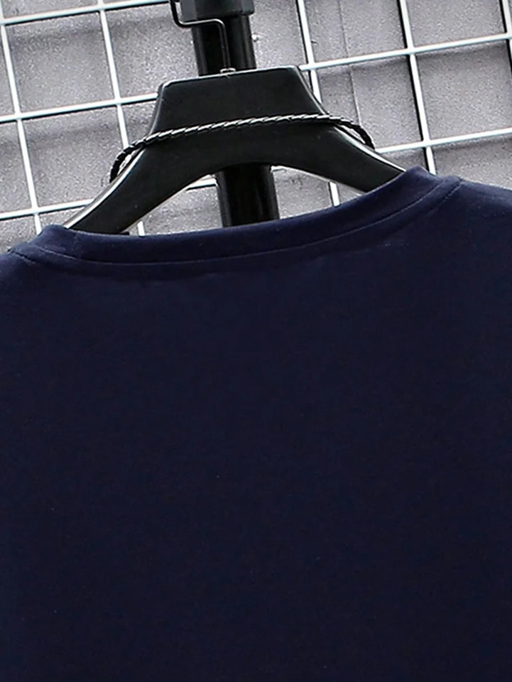 Mens 100% cotton summer loose size comfortable PARIS letter print slim fit casual sports round neck short sleeved T-shirt top 250227