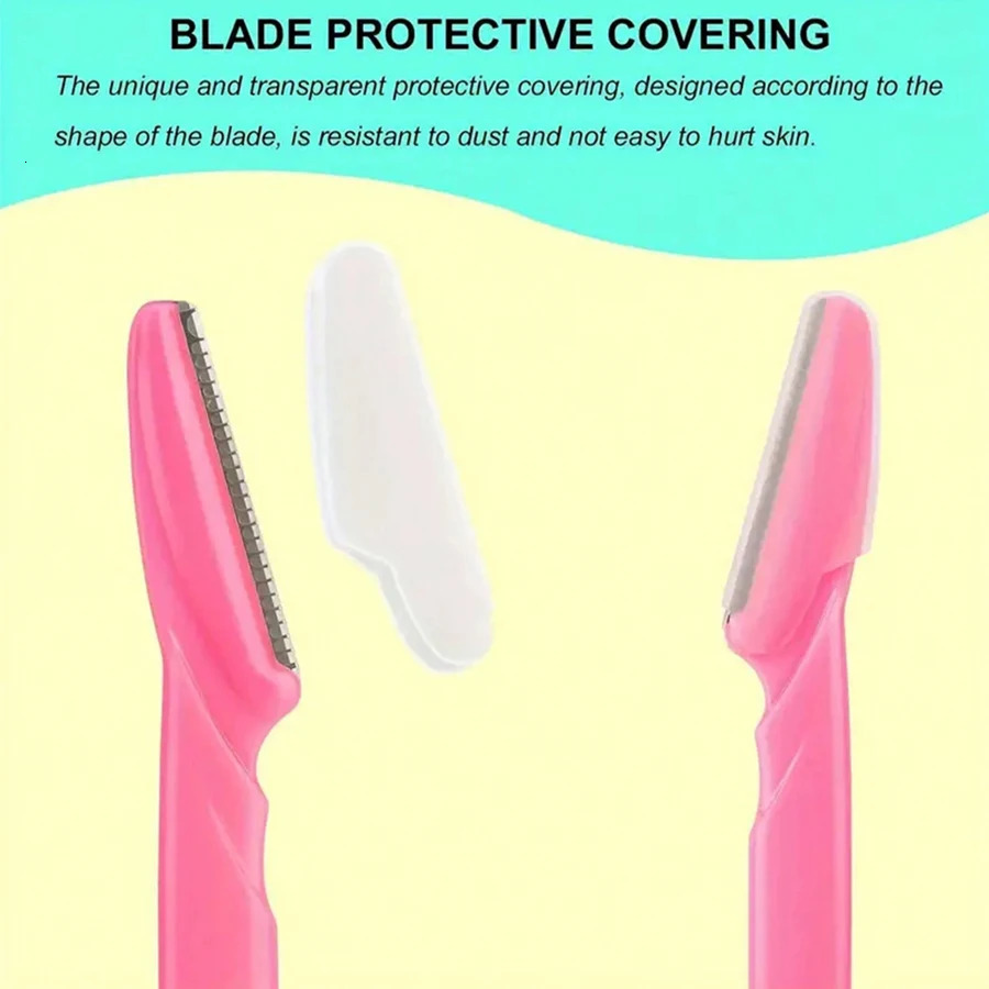 50Pcs/Bottle Eyebrow Razors With Container Eye Brow Trimmer In Case Hair Removal Shaver Safe Blades Trimming Tools 250224