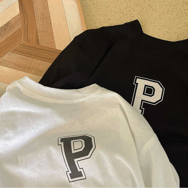T-shirts Cotton boys T-shirt long sleeved autumn clothes childrens letter printed top womens baby base shirt spring and autumn childrens clothingY2502