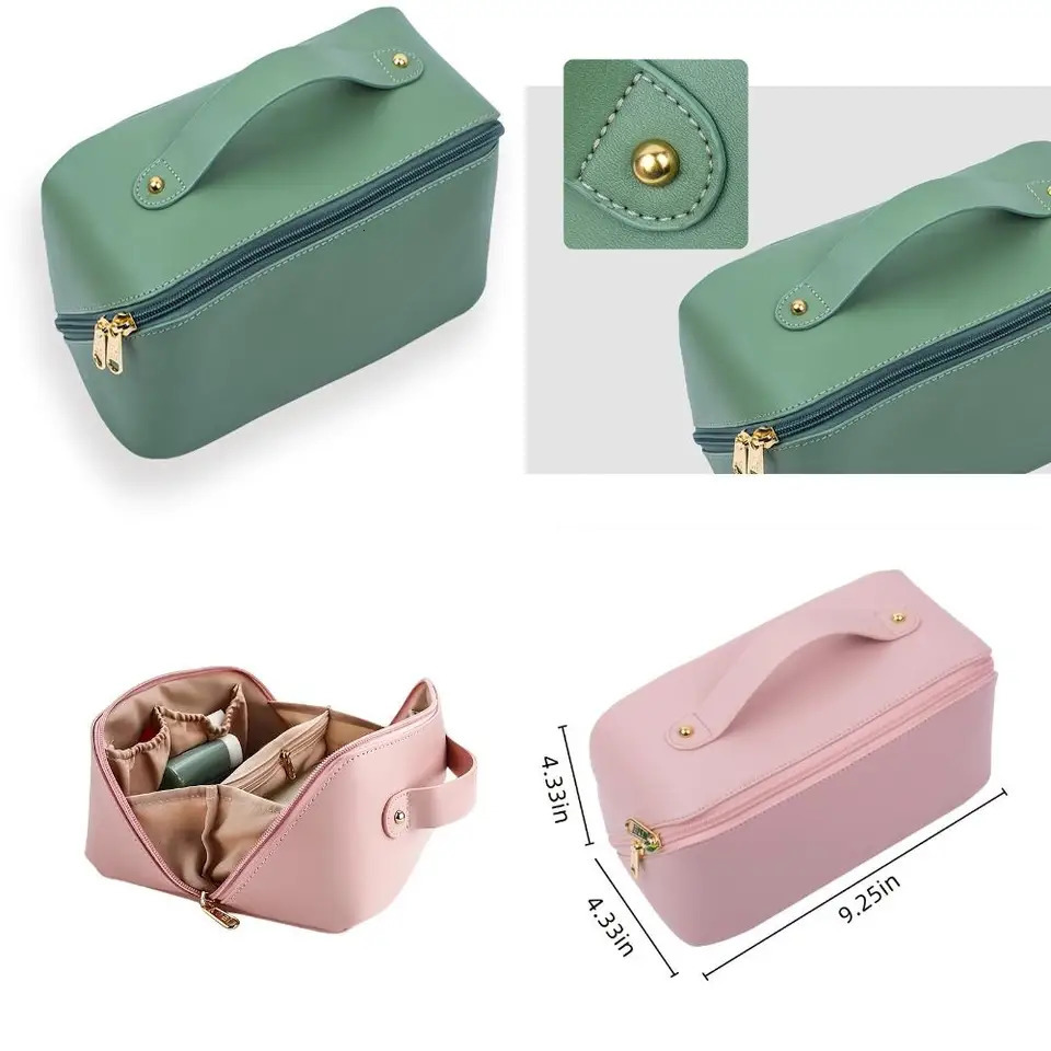 Ship from US Customized Large Makeup BagPortable Cosmetic Organizer CaseTravel Purse Brush Pouch 250227FBB