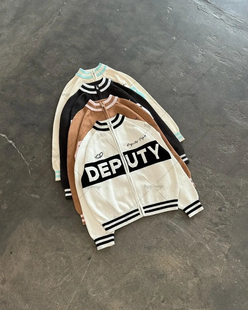 Y2K Street Fashion Casual Allmatch Zipper Cardigan Men American Retro Harajuku Loose Simple Oversized Coat Women 250226