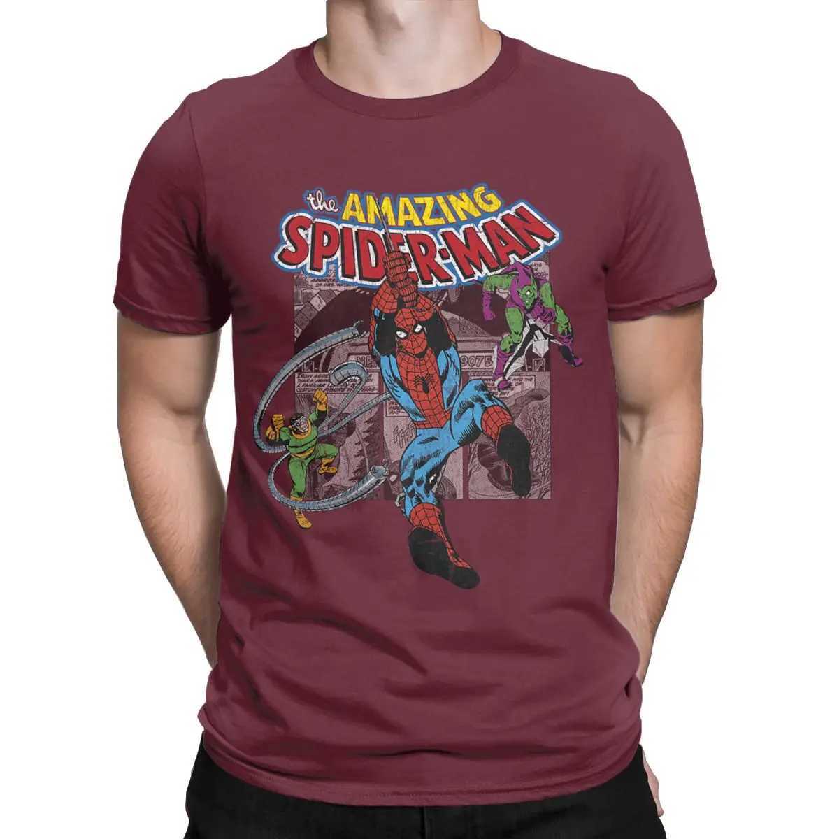 Spider-man Mens T Shirts Humor T Shirt Short Slve O Neck T Shirts Pure Cotton Classic Clothing X250227