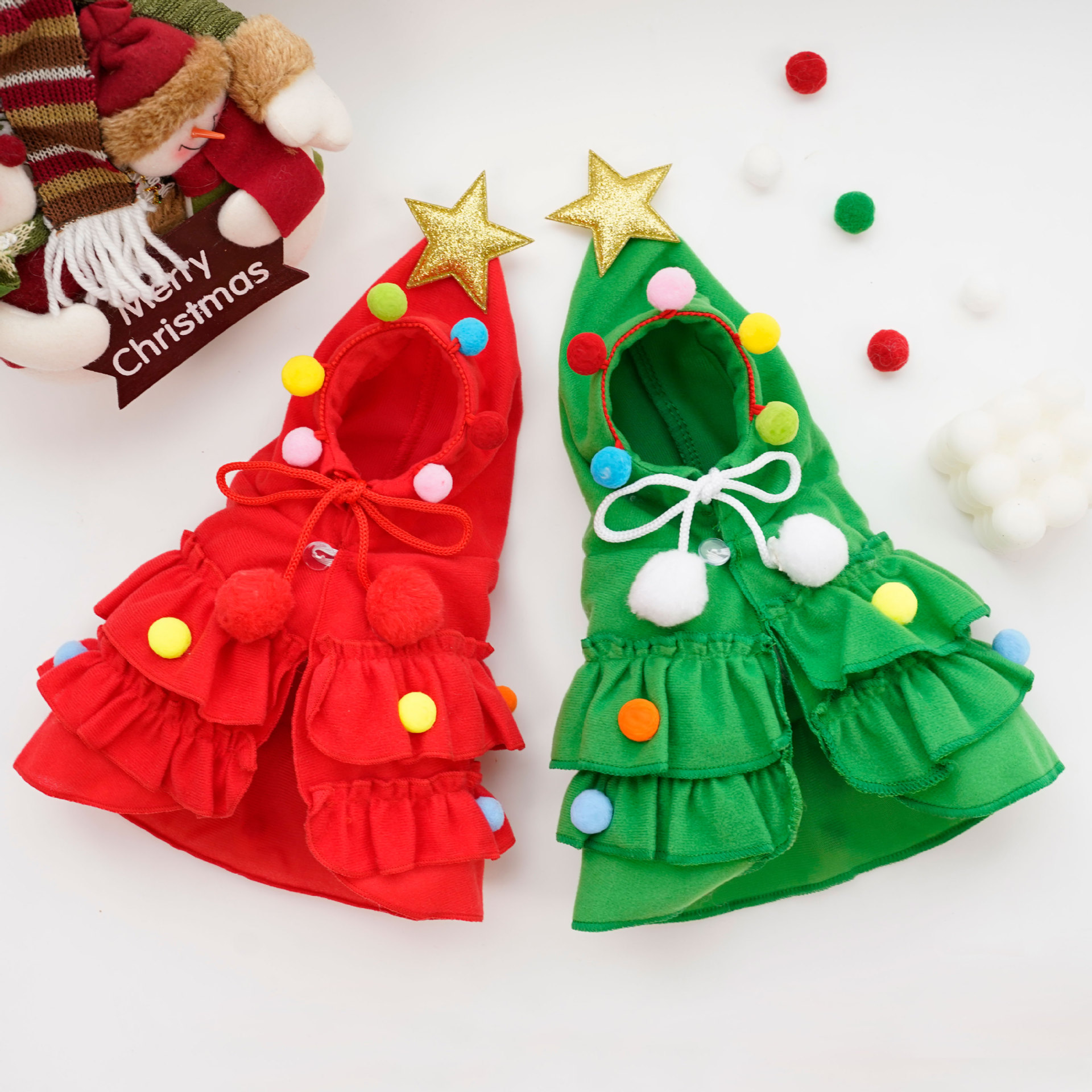 Fall & Winter Christmas Pet Cloaks: Two - Tone Capes for Dogs' Festive Transformations