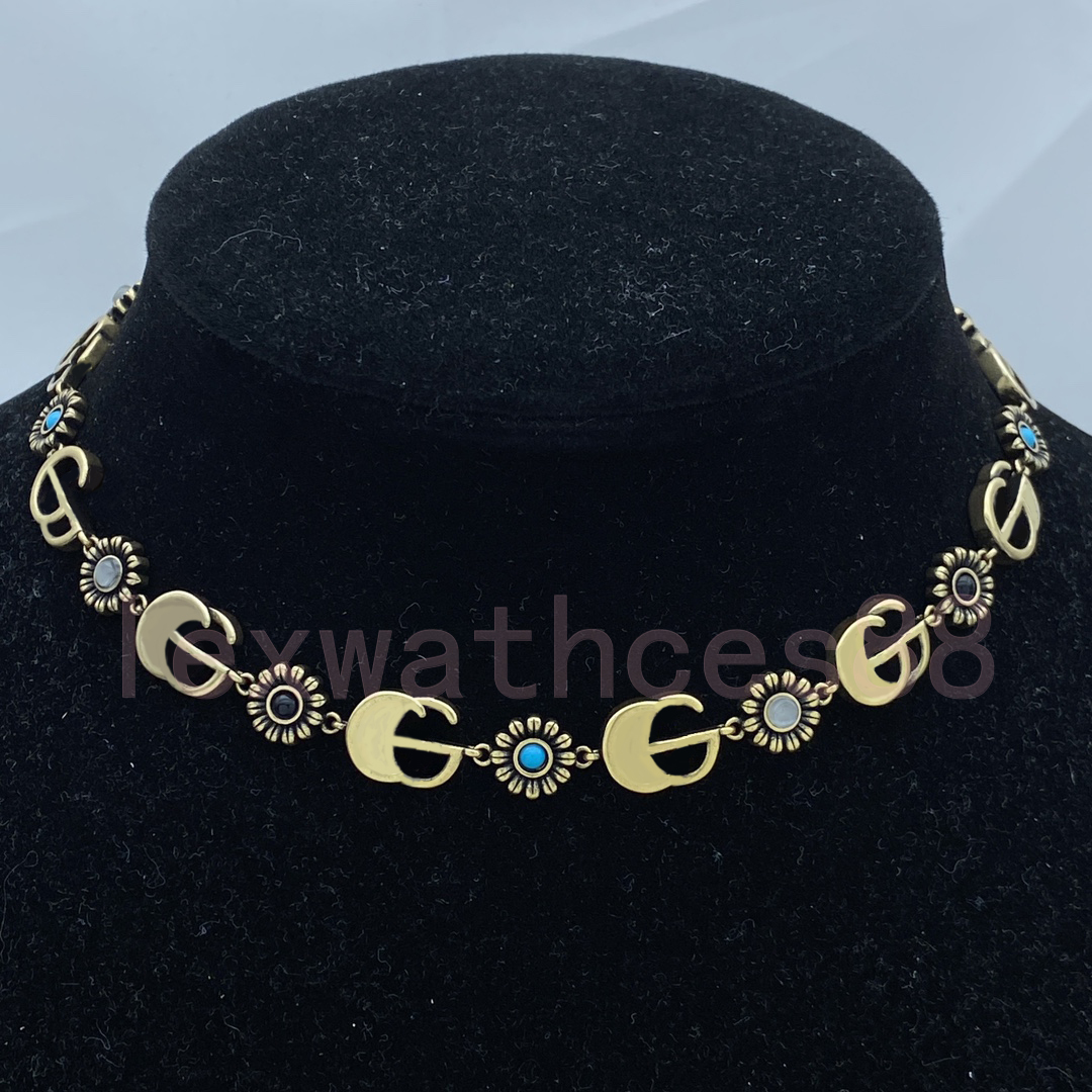 Designer Jewelry Necklace Letter GG Chains Luxury Jewelry Gold Necklace Charm Choker Bracelet Party Wedding Gift