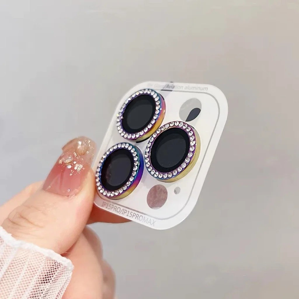 Luxury Rhinestone Bling Glitter Ring Diamond Eagle Eye Hawkeye Camera Lens Glass Protector For iPhone 16 15 14 13 12 11 Pro Max Mini With Small Retail
