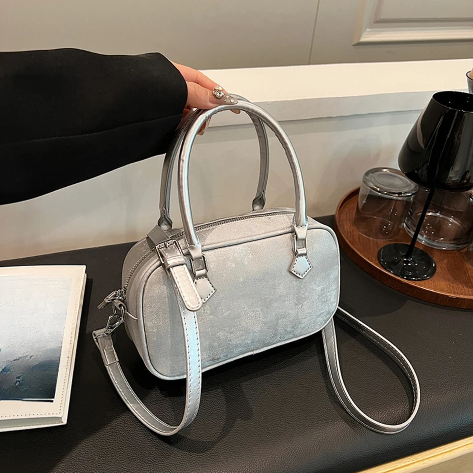 Ship from US Y2K Boston Handbag Vintage Mini Crossbody Bag for Women 250227FBB