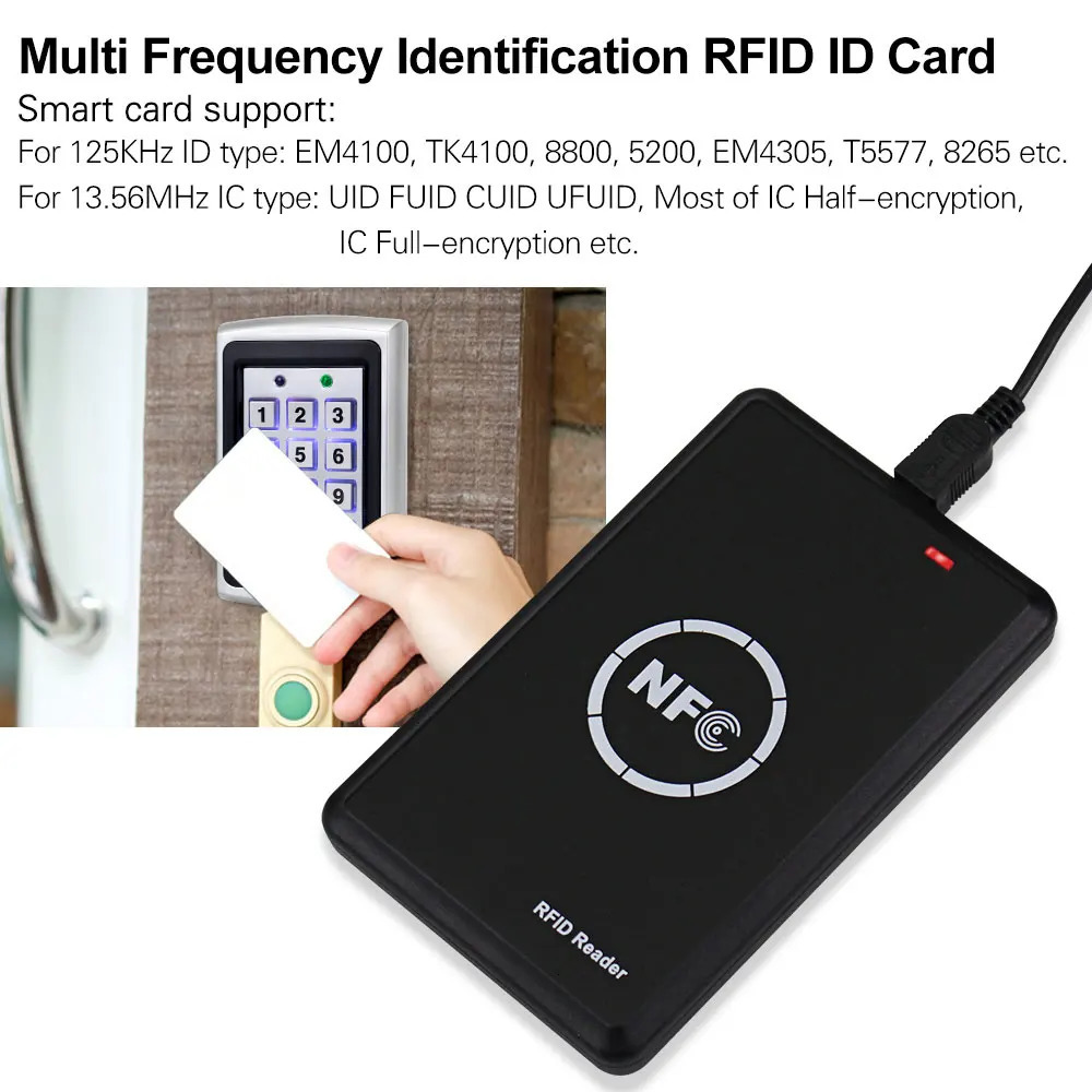 Premium RFID Reader Writer Duplicator NFC Copier Smart Card Programmer125KHz 13.56MHz Decoder T5577 UID Key Fobs Cards USB 250221