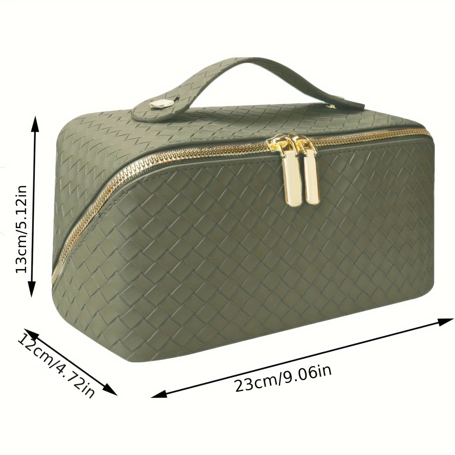 Ship from US Travel Makeup Bag for Women Large Opening Cosmetic with Handle and Dividers Portable Waterproof Leather Toiletry T 250227FBB