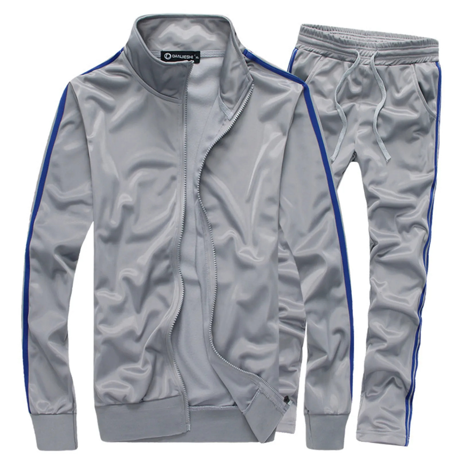 Casual Men Tracksuit Full Zip Running Jogging Athletic Sports Jacket And Pants 2 Piece Sets Patchwork Sweatsuit Clothing 250226