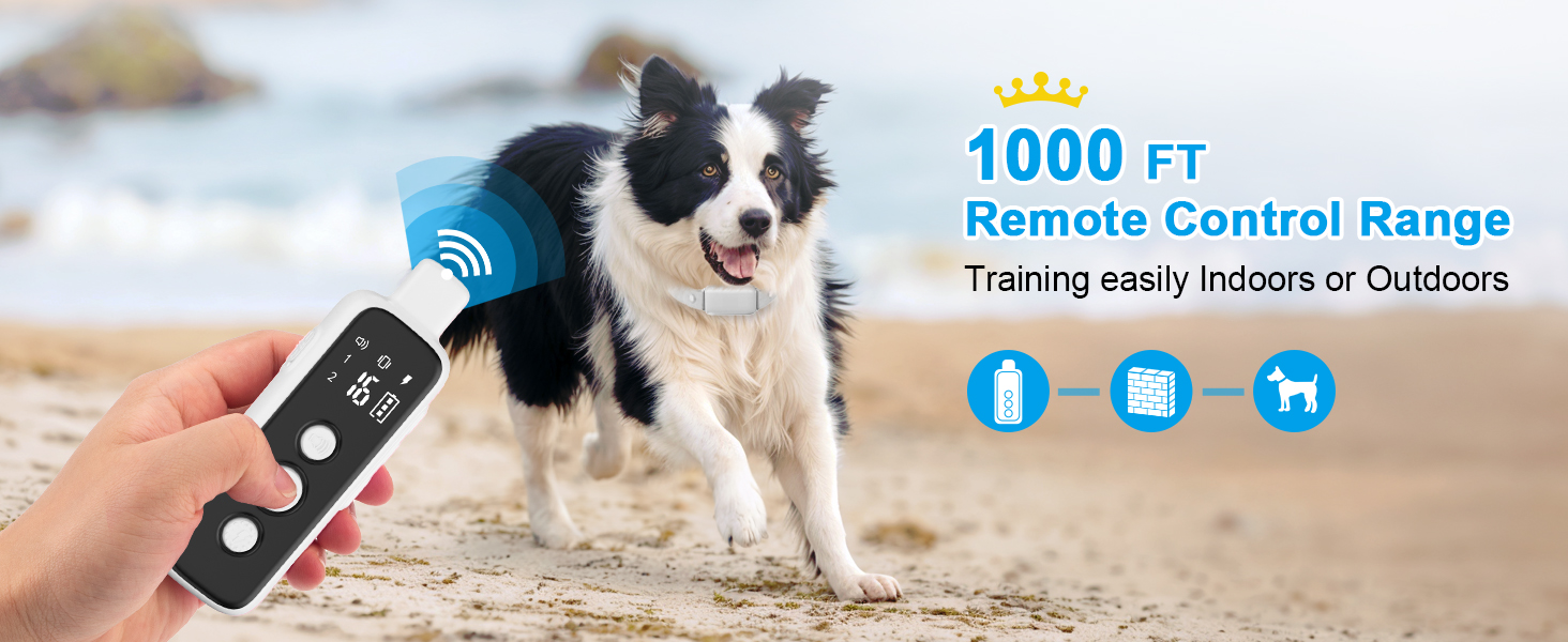 Waterproof Rechargeable Dog Electric Training Collar with Remote for Small Medium Large Dogs with Beep,