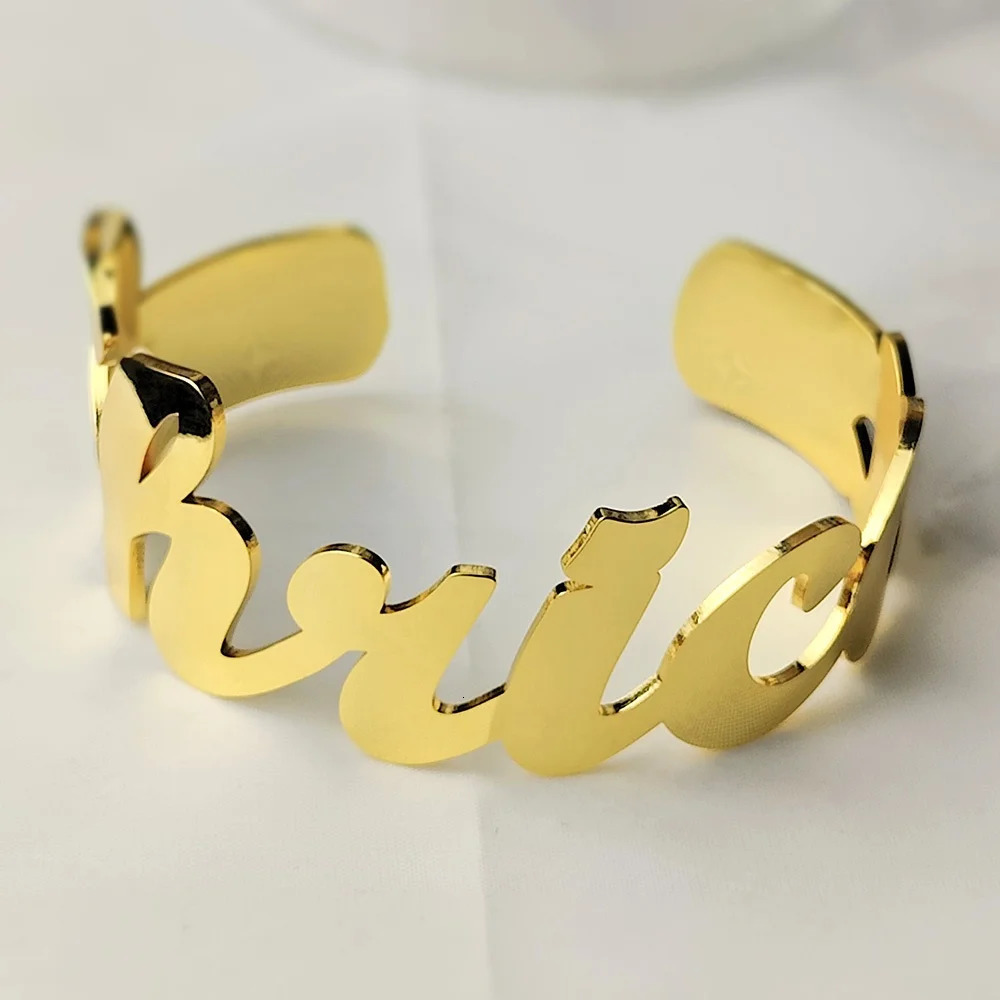 Personalized Letter Bracelet Custom Name Bracelet Adjustable Stainless Steel Punk Bracelet Ladies Jewelry Girlfriend Gift 250227