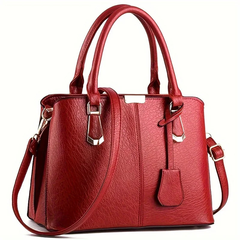 Ship from US Womens Fashion Tote Bag PU Leather Shoulder Handbag Adjustable Strap Top Handle Satchel Versatile Purse For Dating Outings 250227FBB