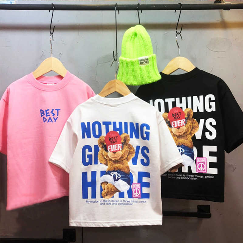T-shirts Cotton childrens cartoon printed short sleeved T-shirt summer dress boys stylish top summer baby half sleeved childrens clothingY2502276DWT