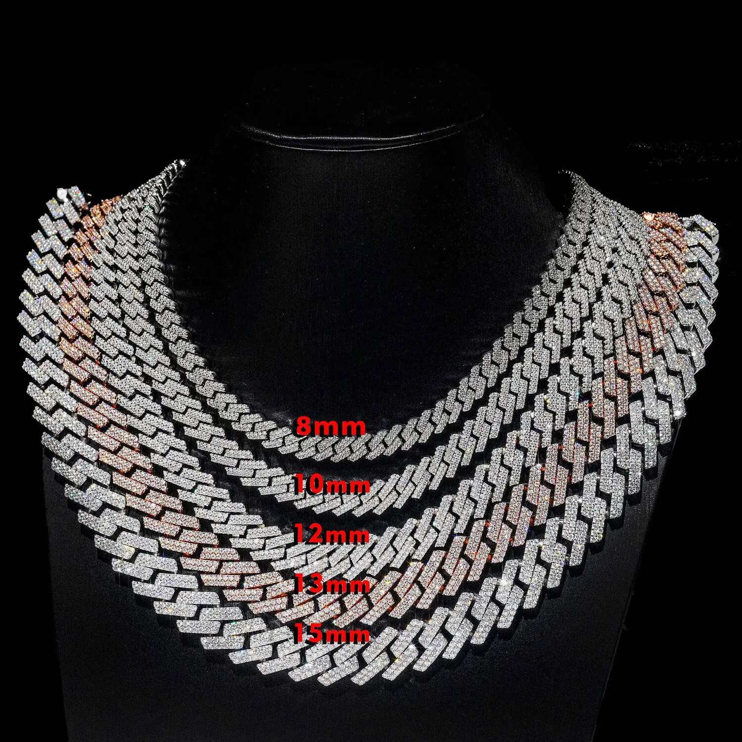 2025 Drop Shipping Hip Hop Cuban k Chain Necklace Sier/ Gold Plated 10/12/14/15/20mm Iced Out Dia CZ Gift for Him/Her