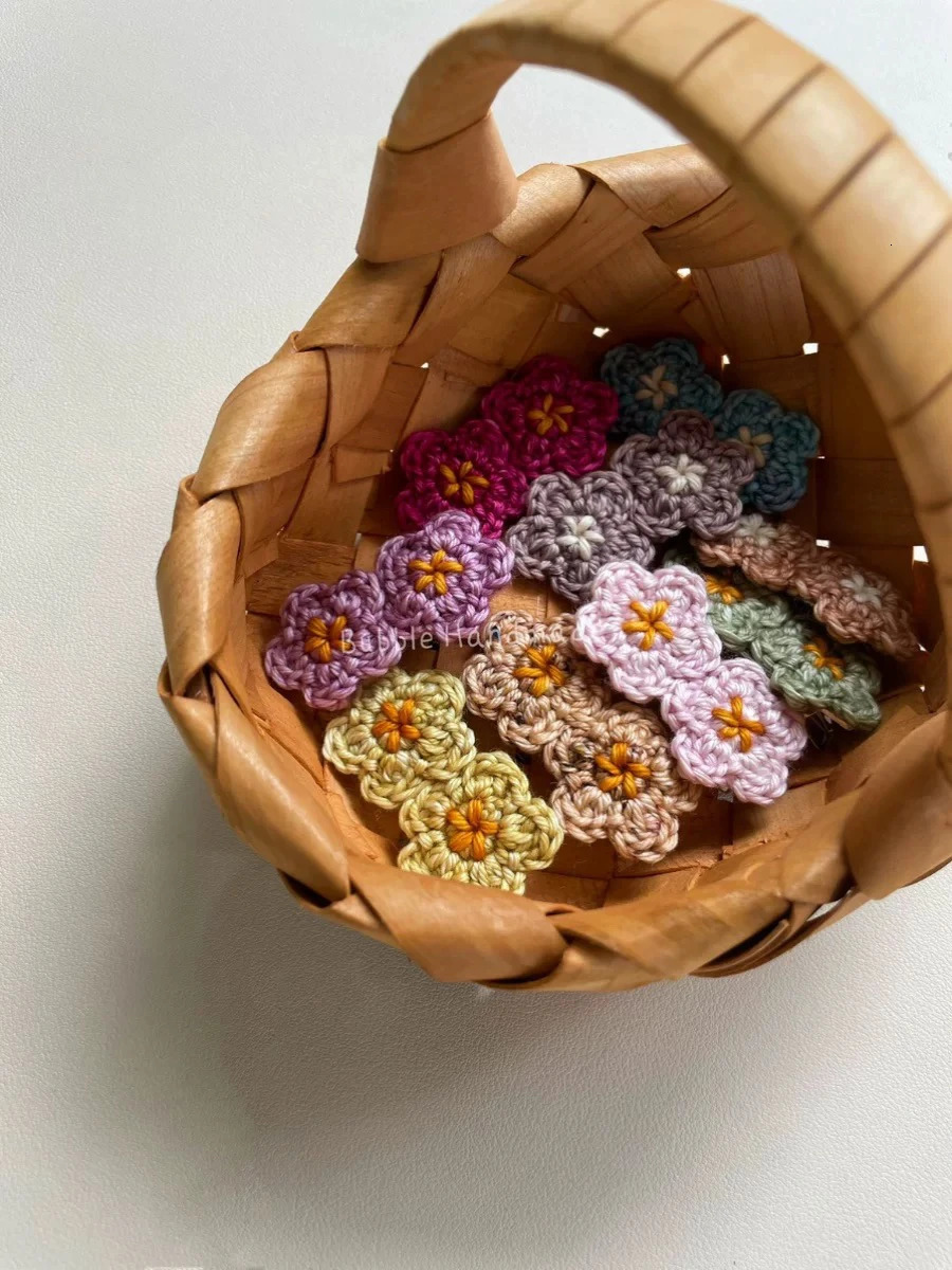 Baby Hair Accessories MP Cute Knitted Toddler Girls Hair Clips Headband Kawaii Hand Made Vintage Flower Kids Children Gift 250227