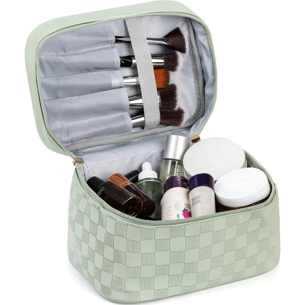 Ship from US Waterproof cosmetic bag set leather portable travel multifunctional storage makeup brushes toiletries 250227FBB
