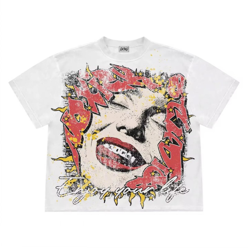 Women t shirt Y2K Harajuku Shirt 100% cotton Hip Hop mens t shirt cp tshirt Summer Loose Fashion Casual Luxurys Clothing High Quality Unisex Couple To