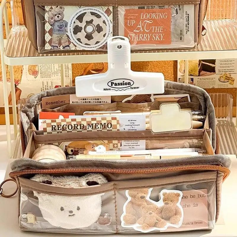 Ship from US Capybara Pen Box Holder Pencil Bag Large Capacity For Erasers Cosmetic Brushes 250227FBB