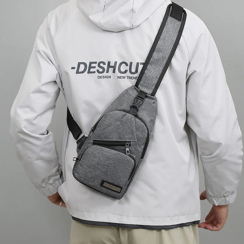 Ship from US Casual Mens Chest Bag Portable Trend Shoulder Fashion Simple Lightweight Multifunctional Crossbody 250227FBB