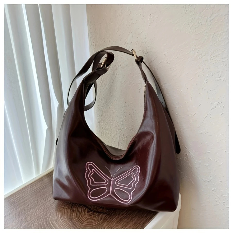 Ship from US Womens Retro Classic PU Leather Crossbody Handbag Y2K n Purse 250227FBB