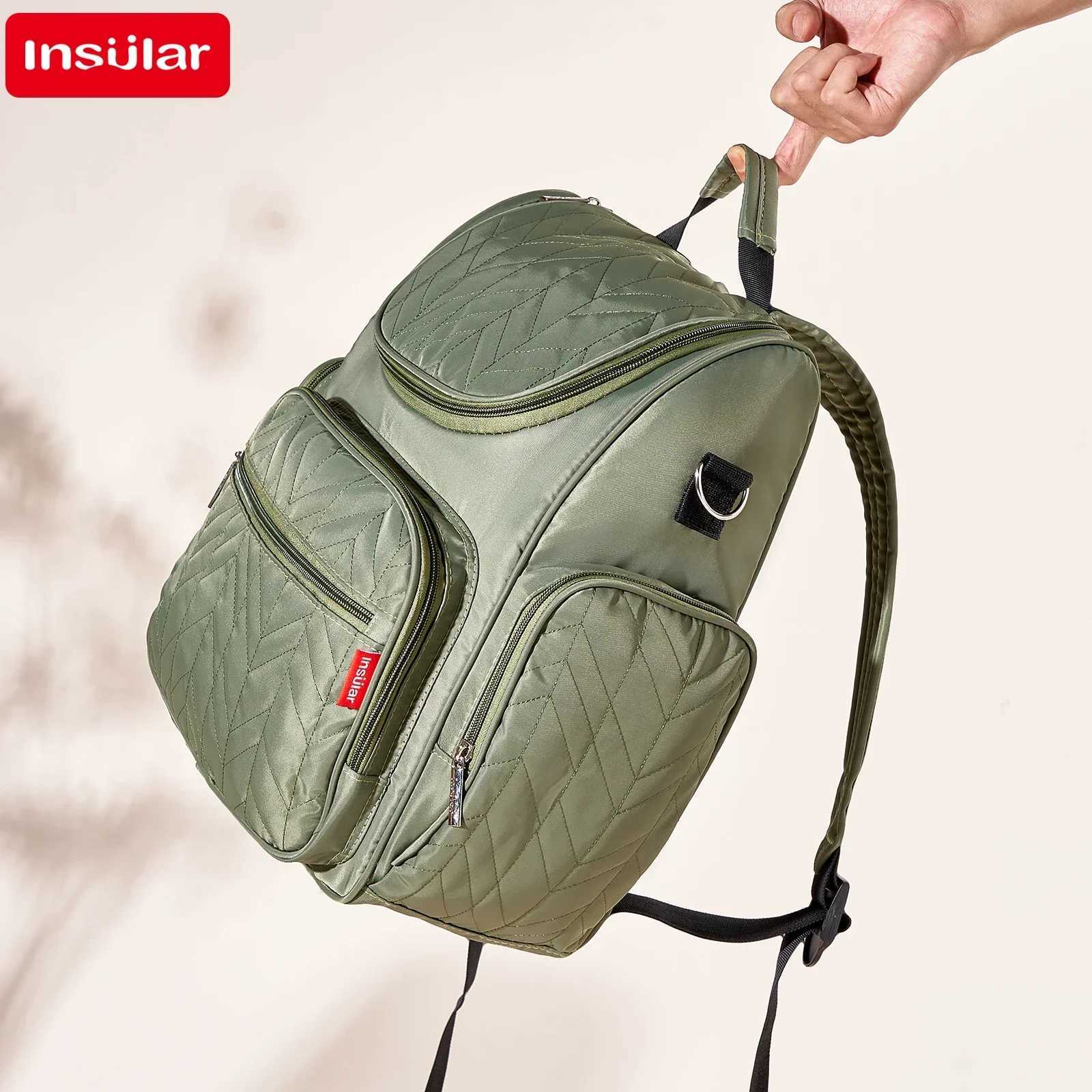 Diaper Bags Simple and stylish mother bag new PU backpack womens casual large capacity milk storage bag splash proof mother bag Y250227LO1D