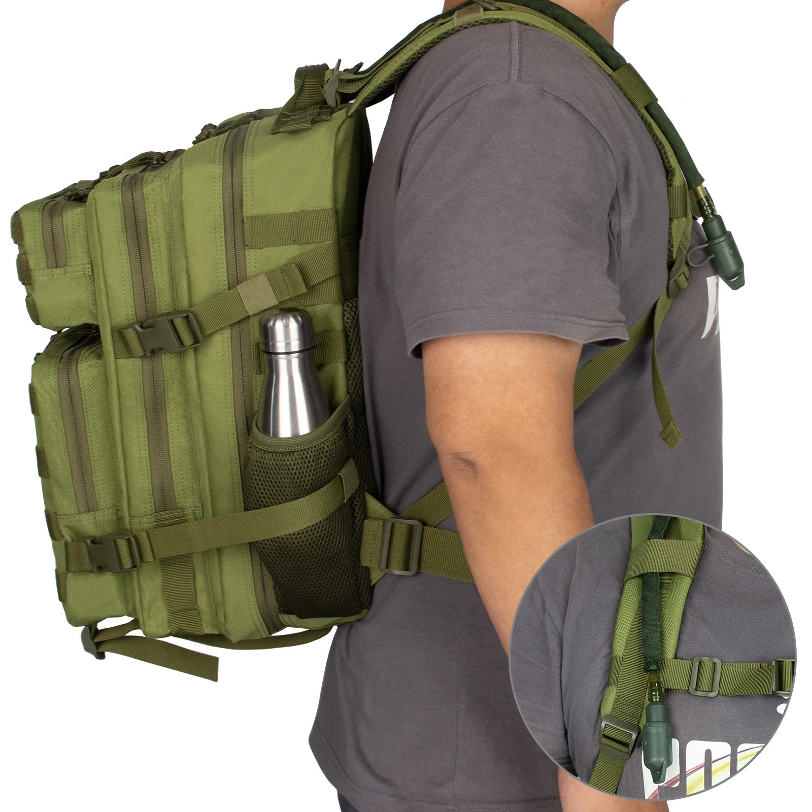Ship from US 35L Tactical Backpack 3 Day Molle Assault Pack Large Army Bug Out Bag Rucksack Daypack for Men Outdoor Hiking Camp 250227FBB