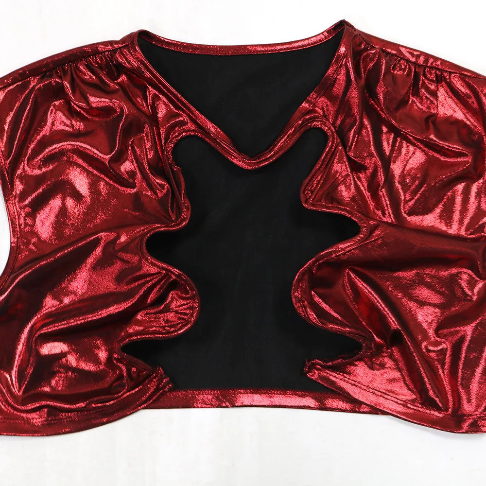 CM.YAYA Women Sets Sleeveless Sexy Irregular Crop Top and Long Straight Skirt Set Street Party Night Club Party 2 Two Piece Sets 250226