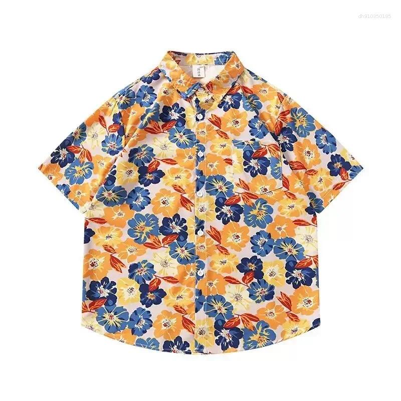 Men's Casual Shirts 8XL Fashion Loose Hawaii Print Men Traveling Top Summer Short Beach Clothing Plus Size 7XL 4XL 5XL 6XL