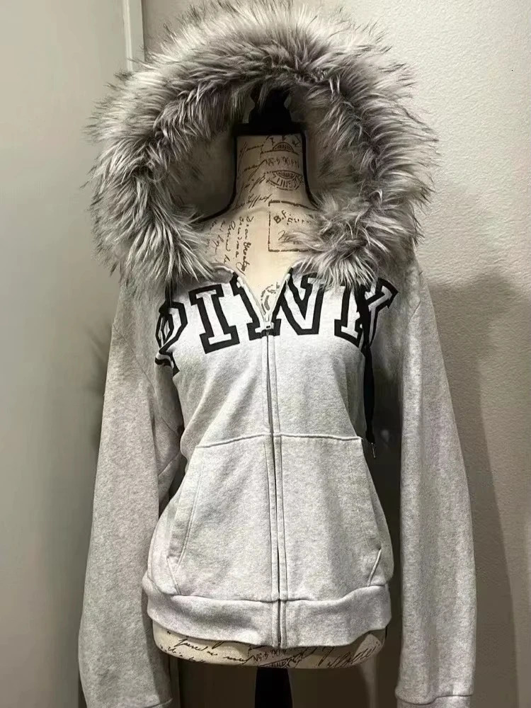 Vintage Sweatshirts Womens Clothes White Print Tunic Hooded Y2k Coat Streetwear Fashion Casual Hoodies Tops Clothing 250226